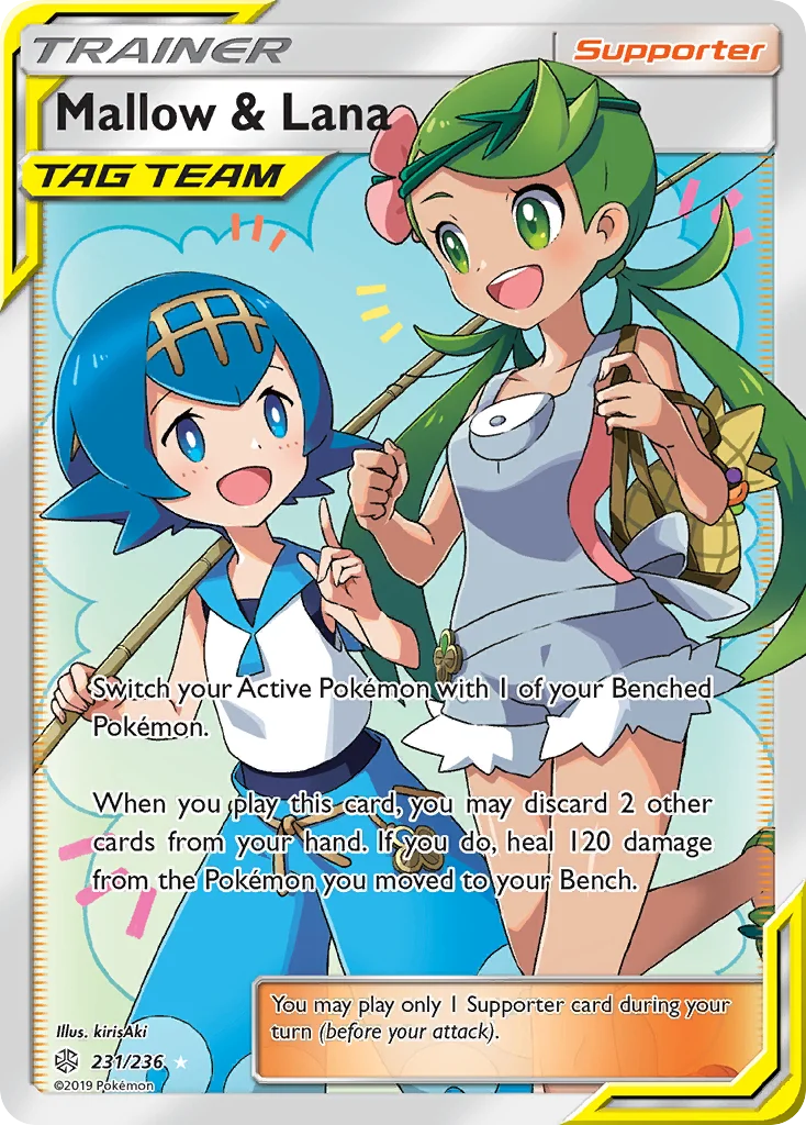 Mallow & Lana Pokemon card