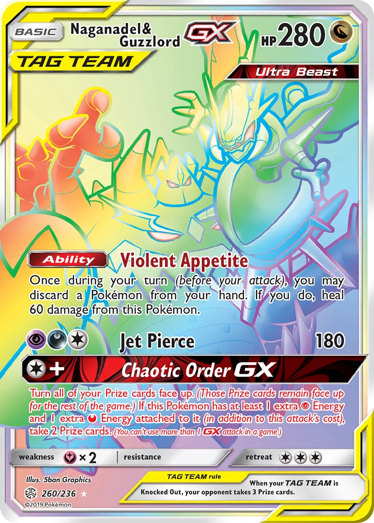 Naganadel & Guzzlord-GX Pokemon card