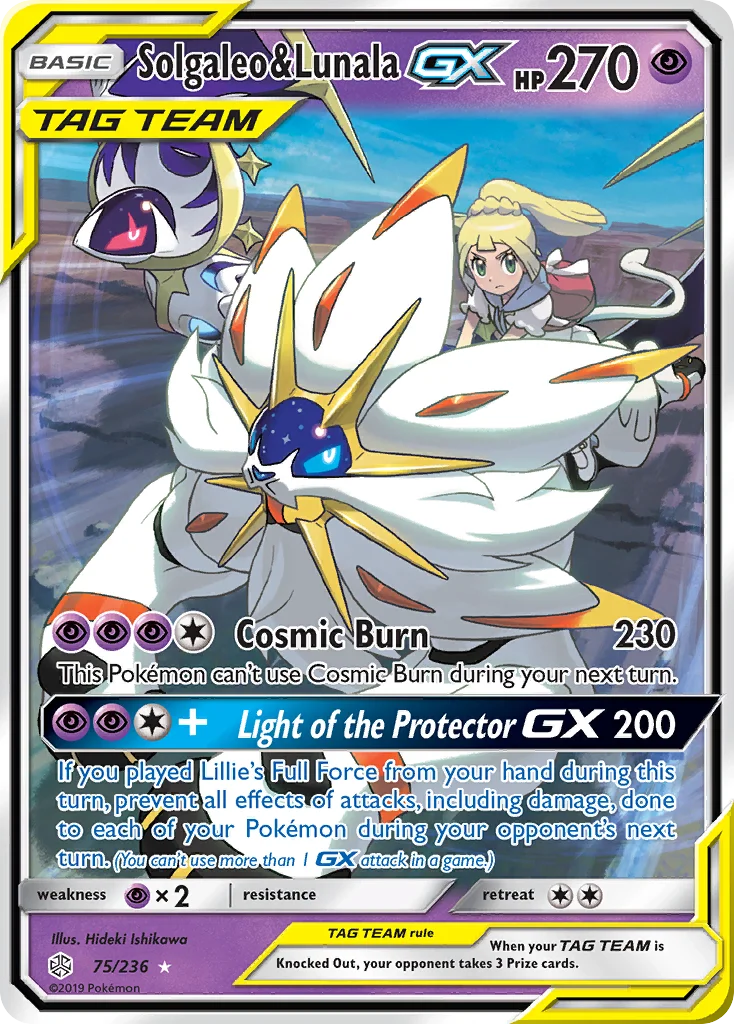 Solgaleo & Lunala-GX Pokemon card