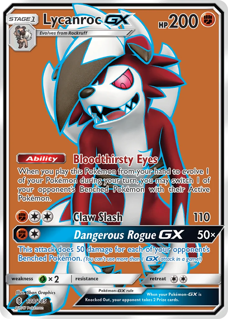 Lycanroc-GX Pokemon card