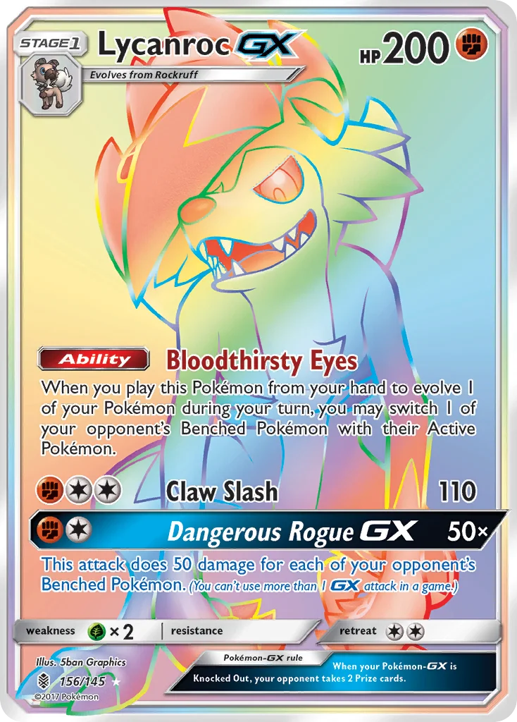 Lycanroc-GX Pokemon card