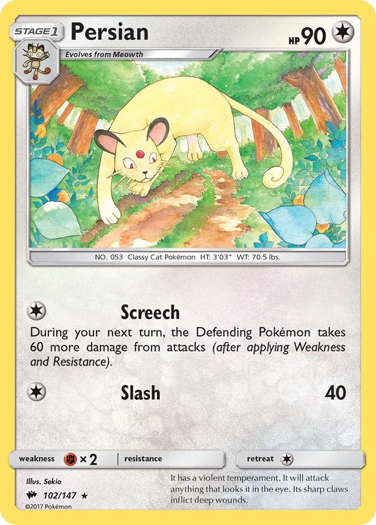 Persian Pokemon card
