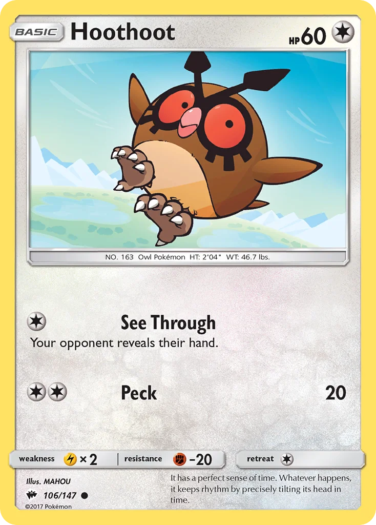Hoothoot Pokemon card