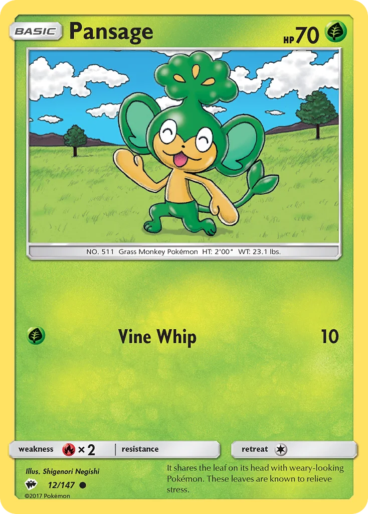 Pansage Pokemon card