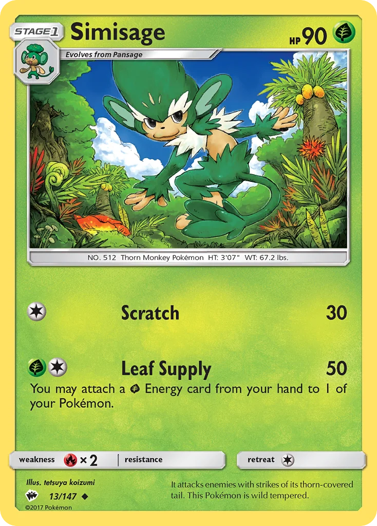 Simisage Pokemon card
