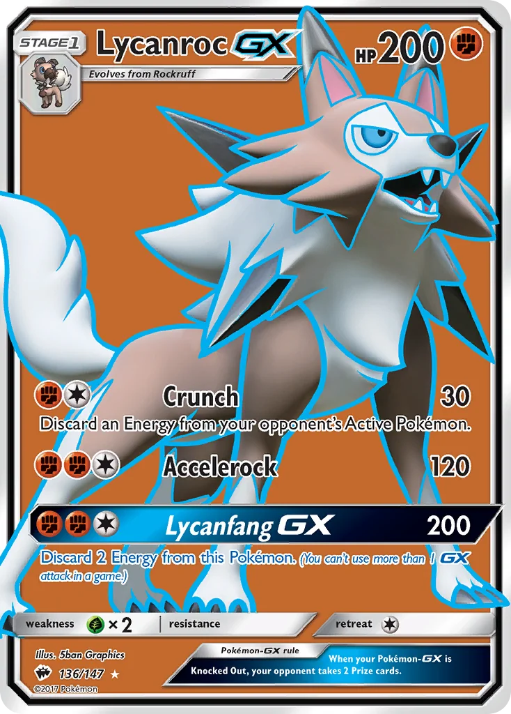 Lycanroc-GX Pokemon card