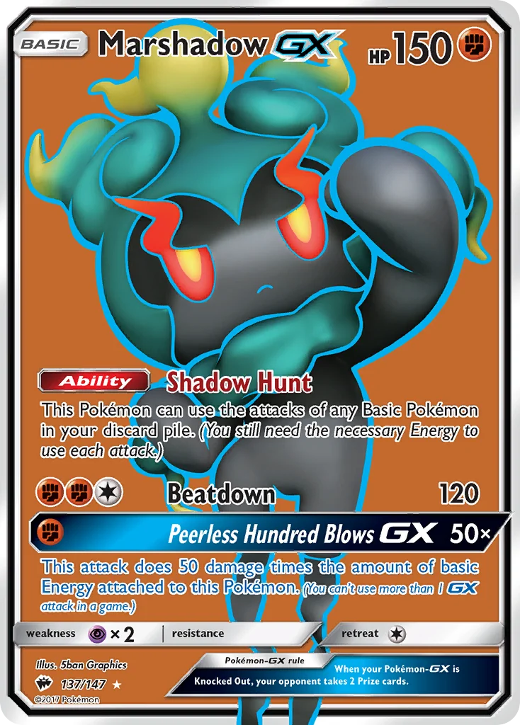 Marshadow-GX Pokemon card
