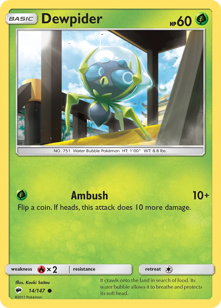 Dewpider Pokemon card