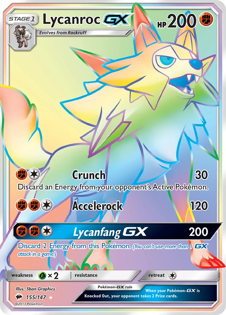 Lycanroc-GX Pokemon card