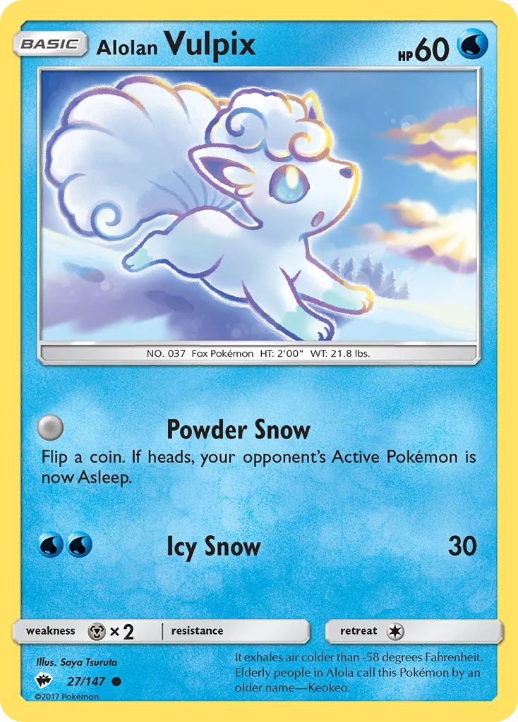 Alolan Vulpix Pokemon card