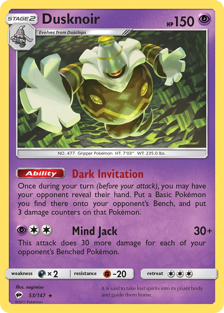 Dusknoir Pokemon card