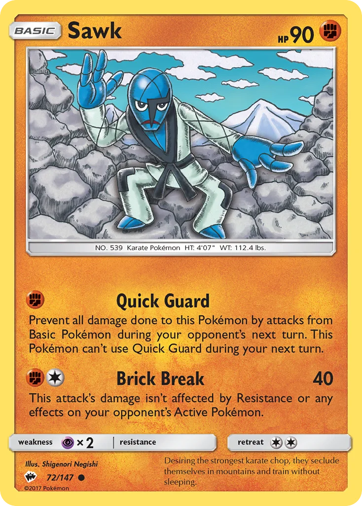 Sawk Pokemon card