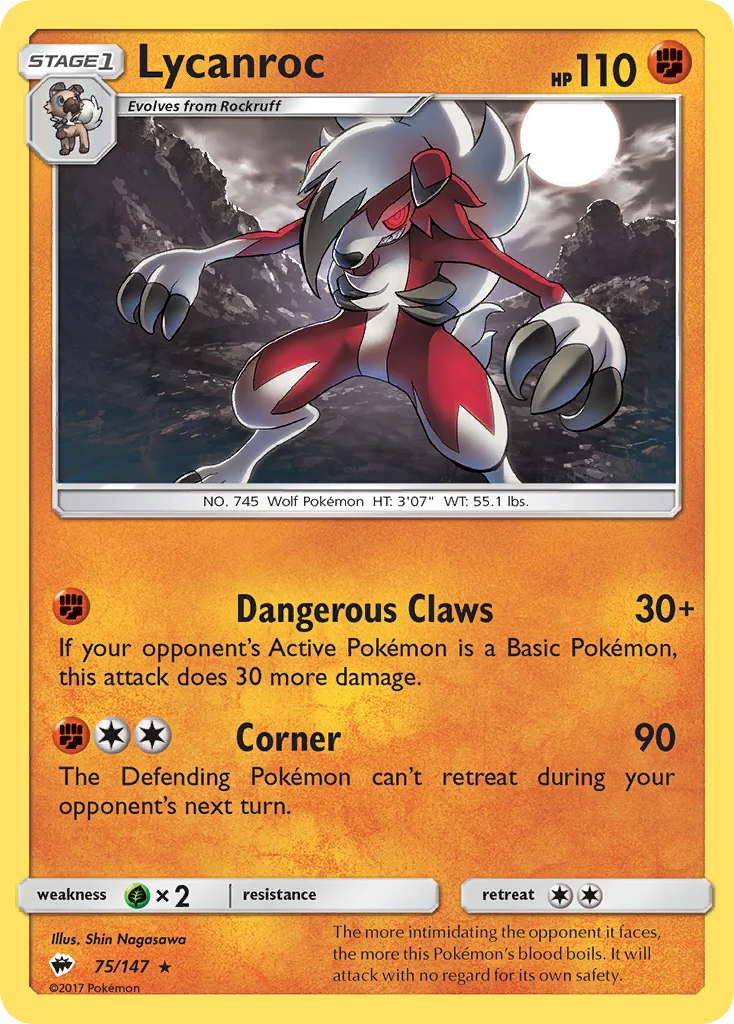 Lycanroc Pokemon card