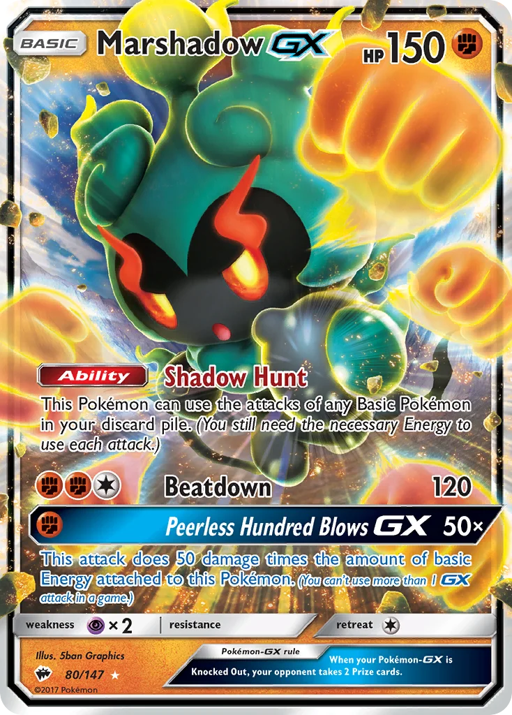Marshadow-GX Pokemon card