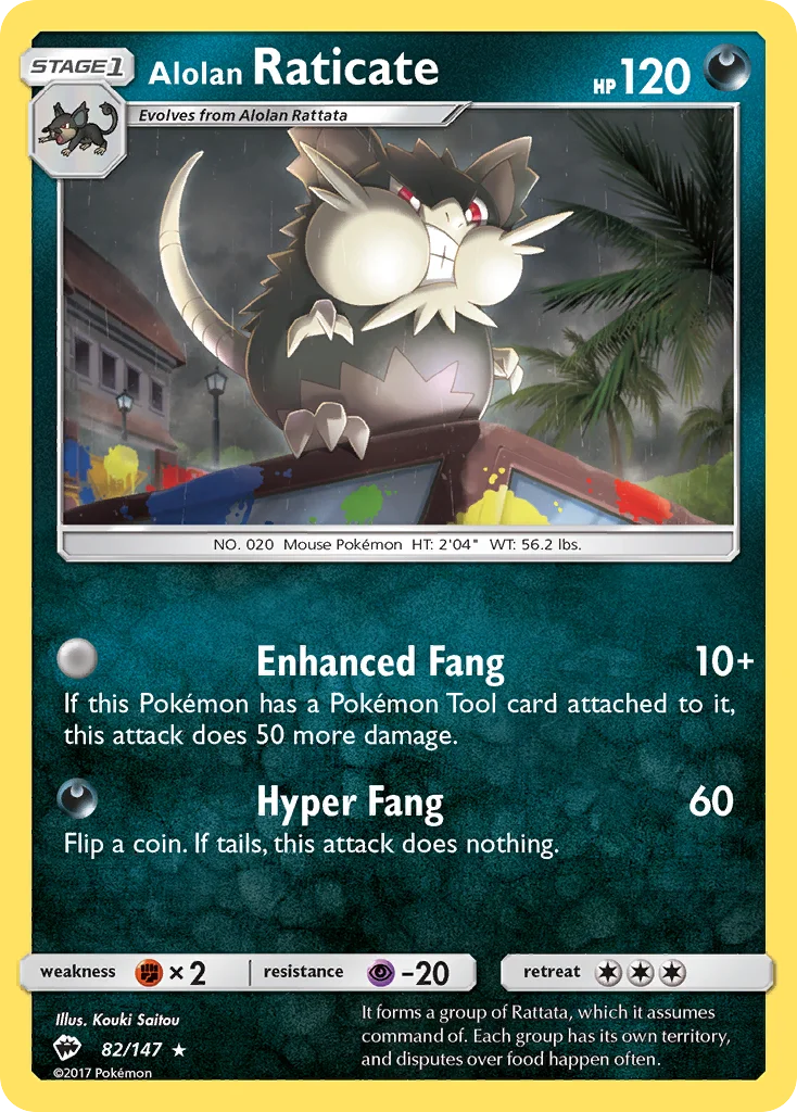 Alolan Raticate Pokemon card