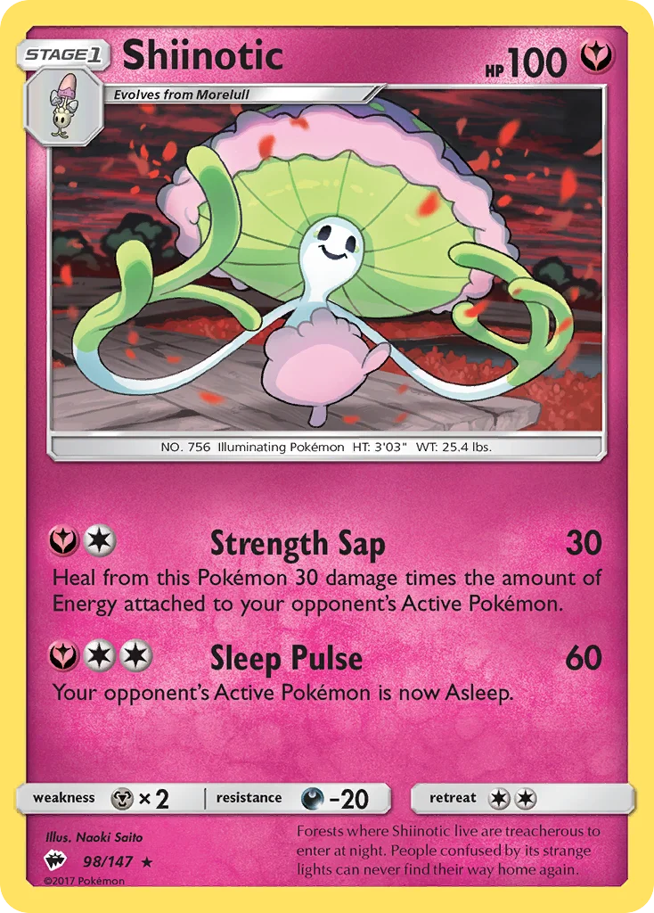 Shiinotic Pokemon card