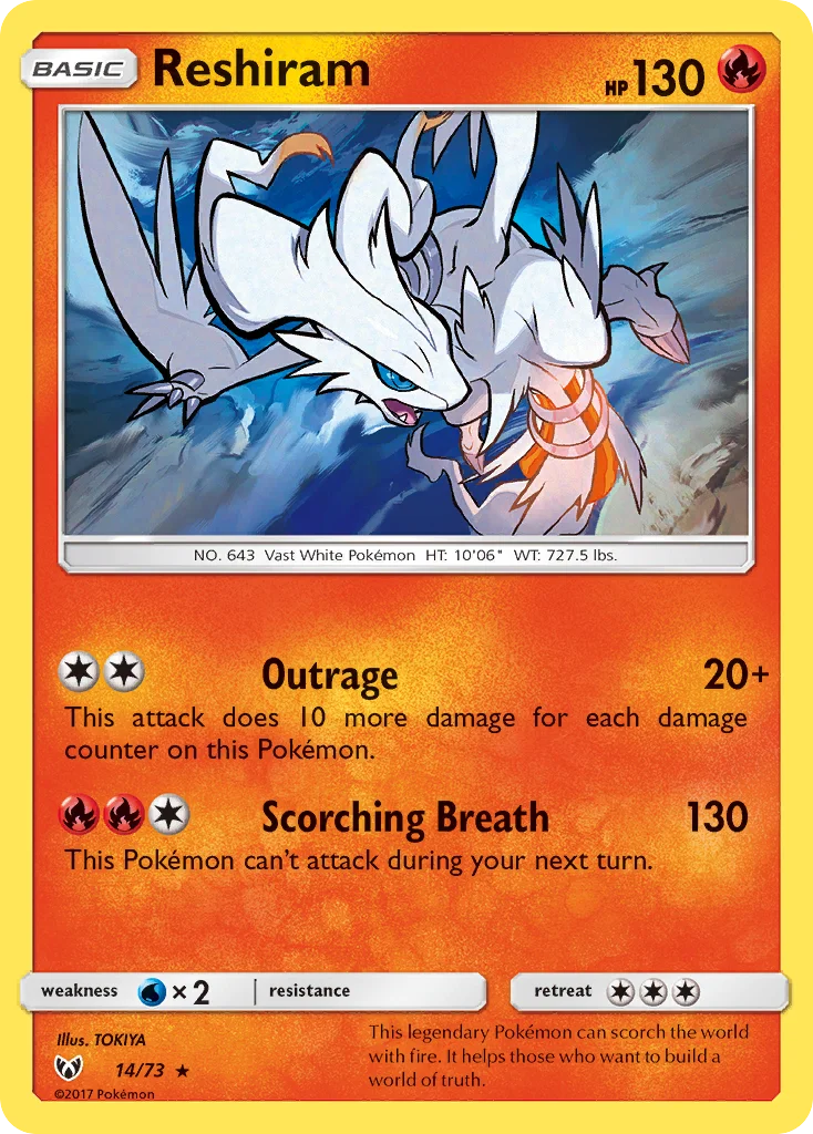 Reshiram Pokemon card