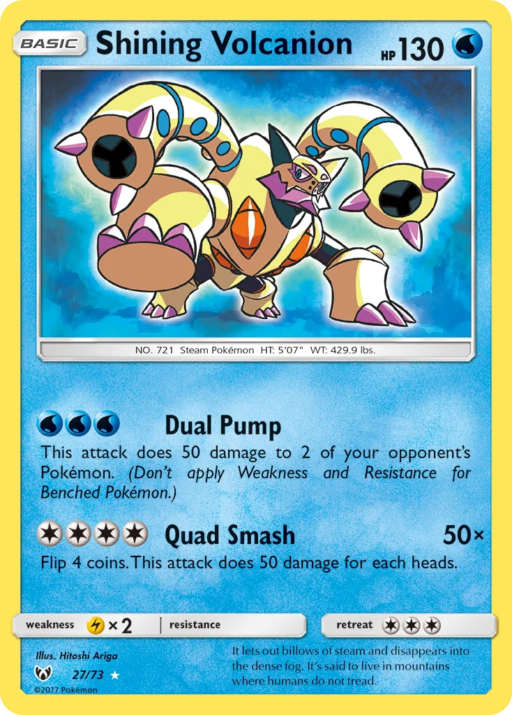 Shining Volcanion Pokemon card