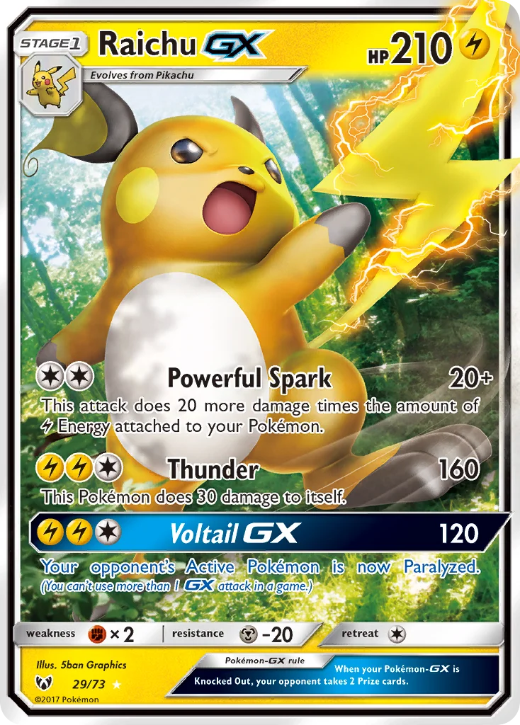 Raichu-GX Pokemon card