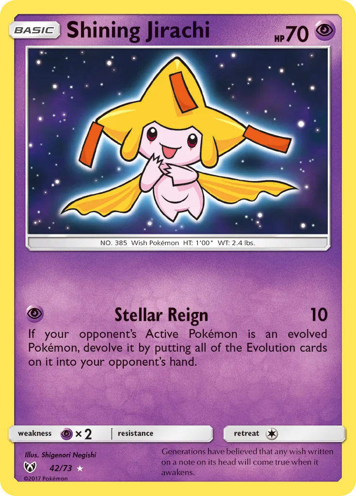 Shining Jirachi Pokemon card