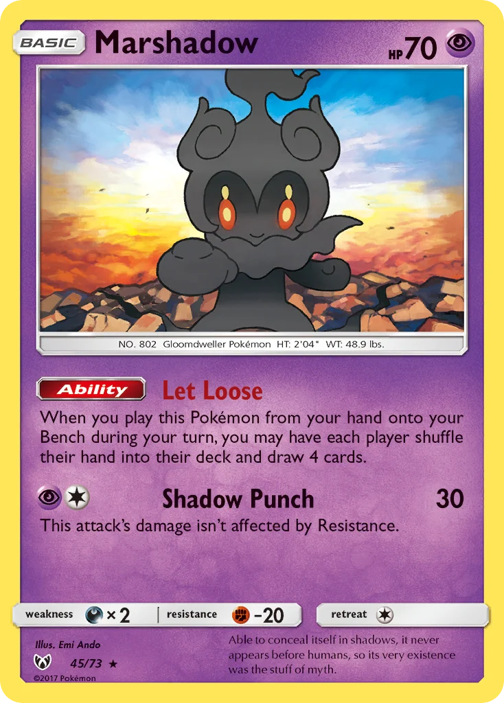 Marshadow Pokemon card