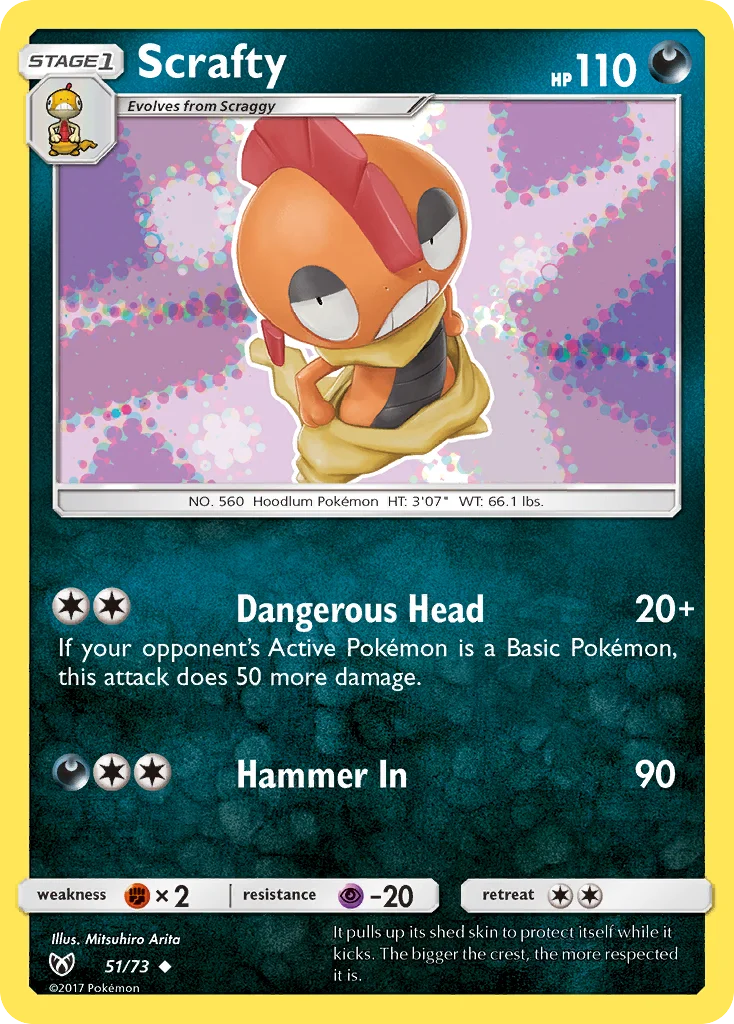 Scrafty Pokemon card