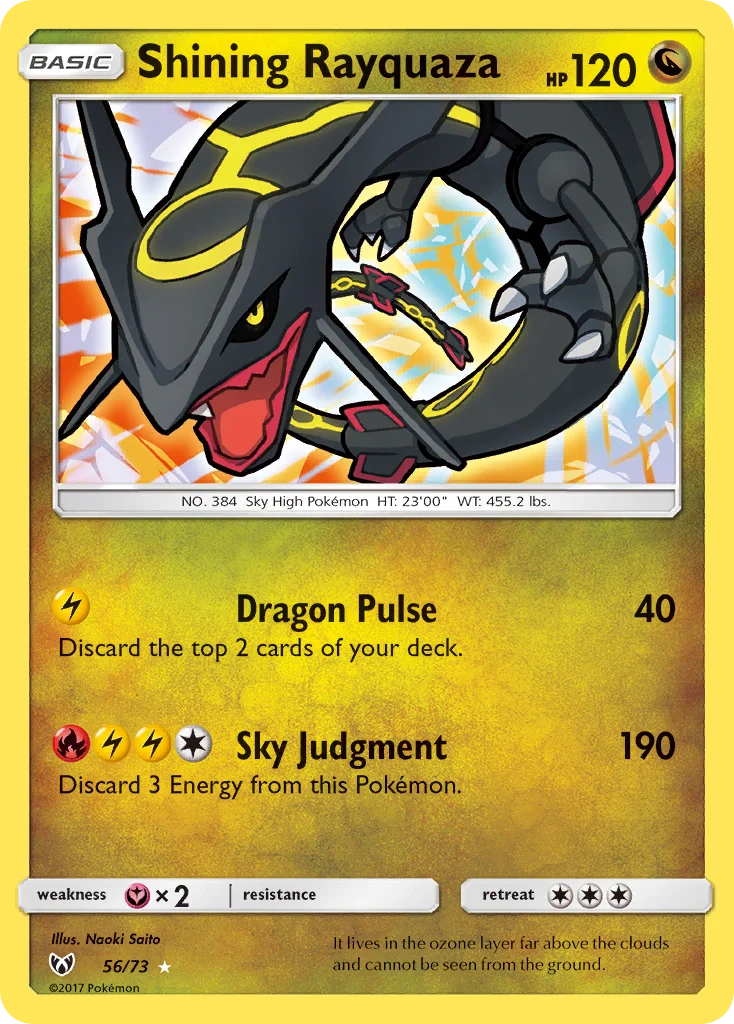 Shining Rayquaza Pokemon card