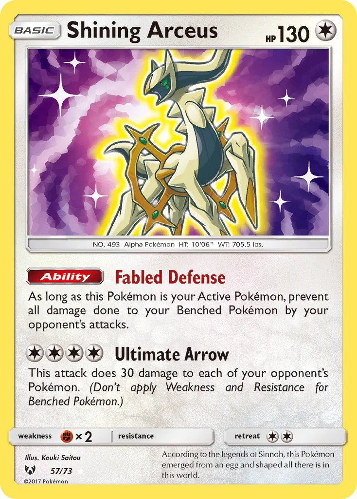 Shining Arceus Pokemon card