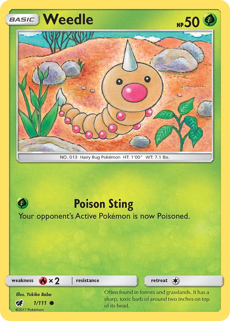 Weedle Pokemon card