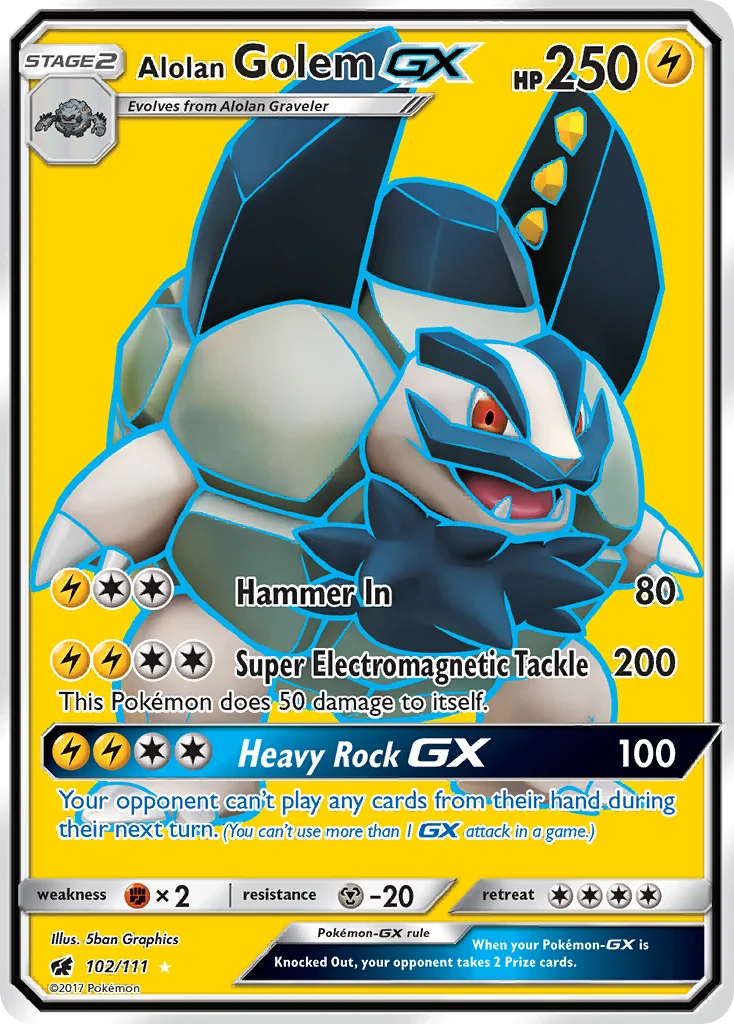 Alolan Golem-GX Pokemon card