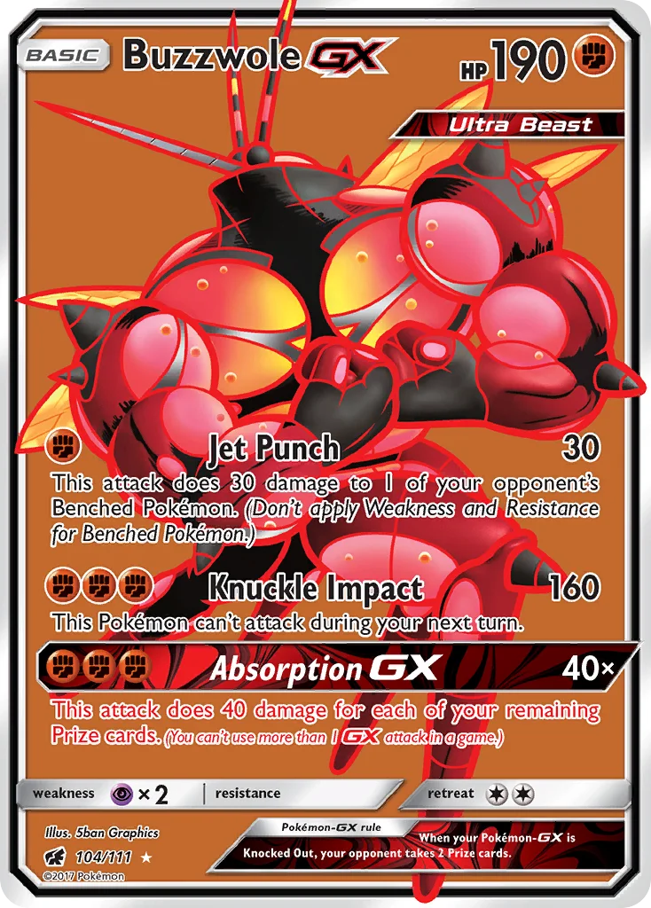Buzzwole-GX Pokemon card