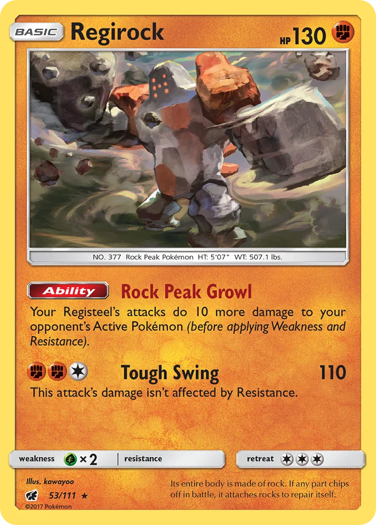 Regirock Pokemon card