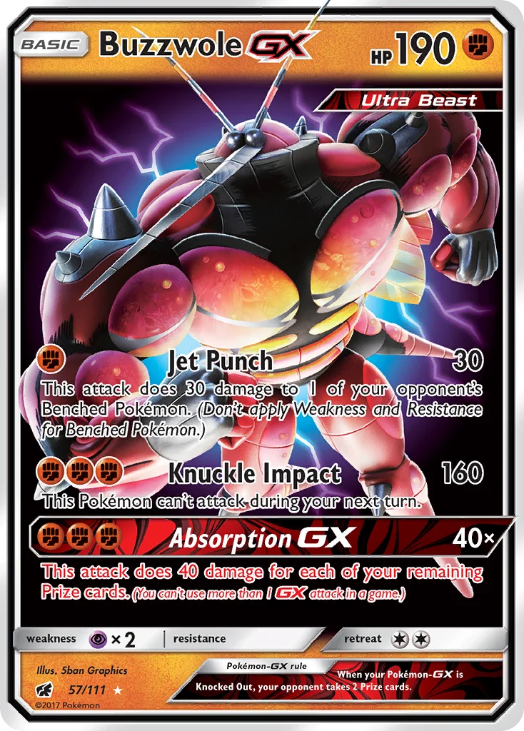 Buzzwole-GX Pokemon card