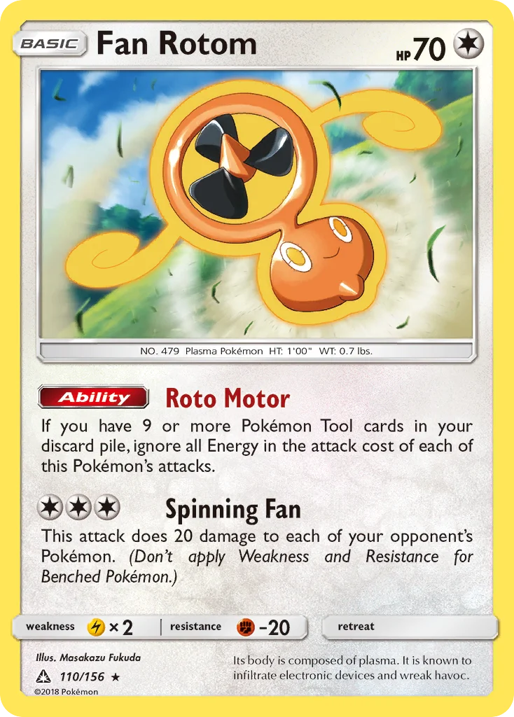 Fan Rotom Pokemon card