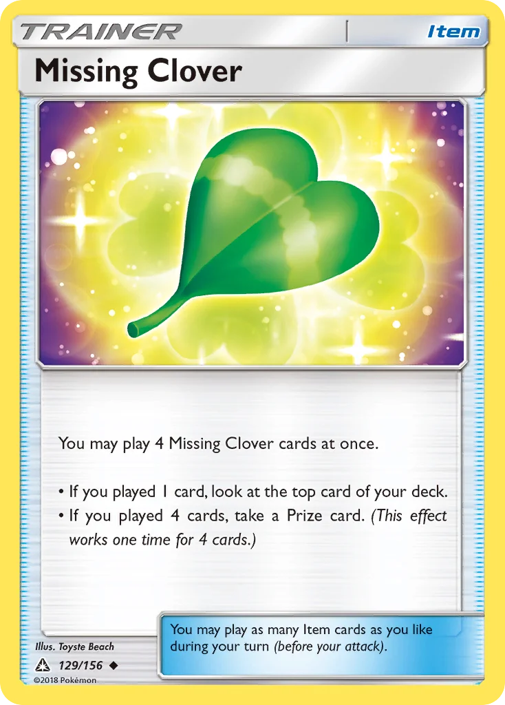 Missing Clover Pokemon card