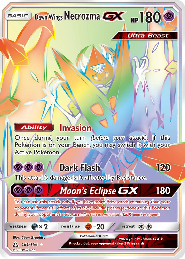 Dawn Wings Necrozma-GX Pokemon card