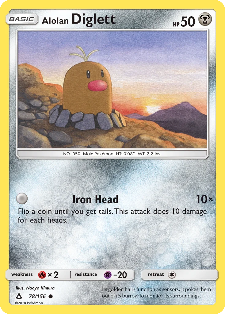 Alolan Diglett Pokemon card