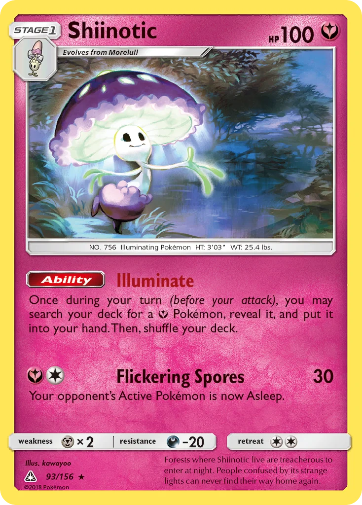 Shiinotic Pokemon card