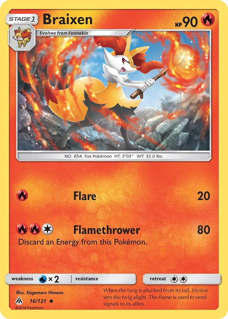 Braixen Pokemon card
