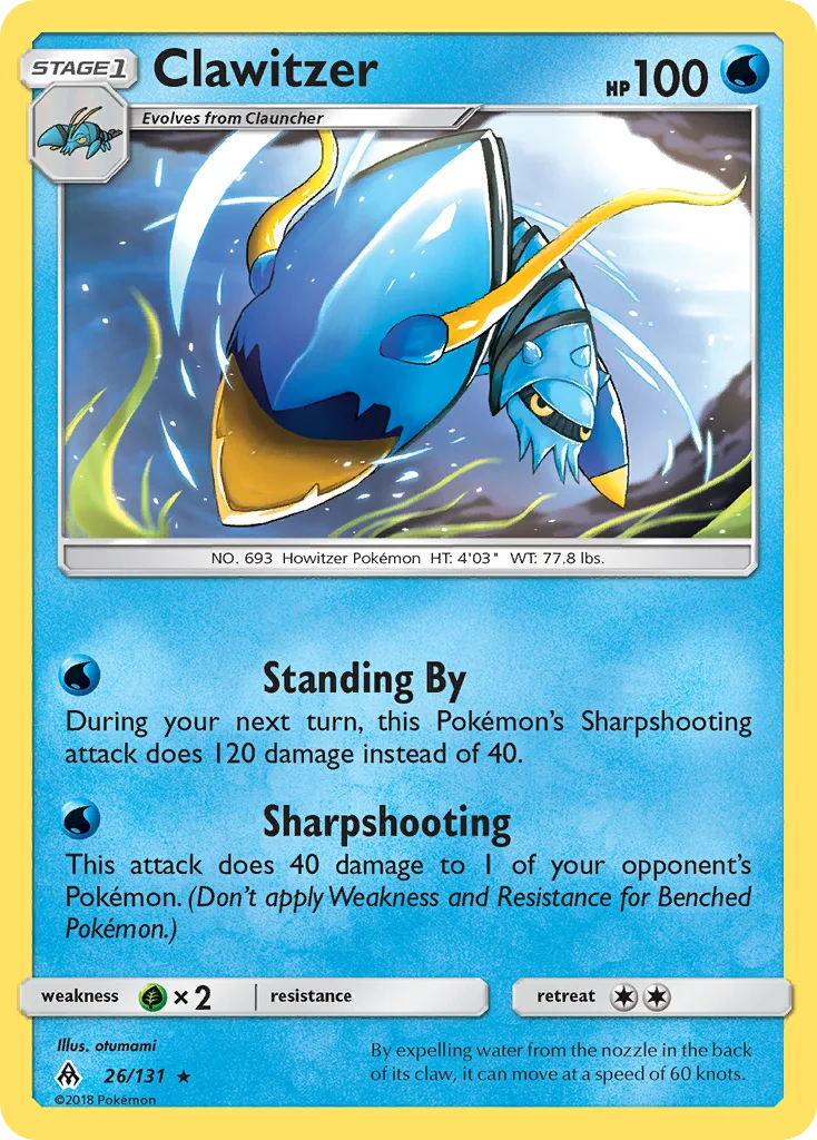 Clawitzer Pokemon card