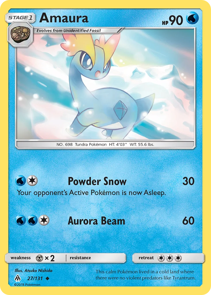 Amaura Pokemon card
