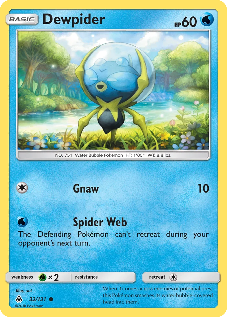 Dewpider Pokemon card