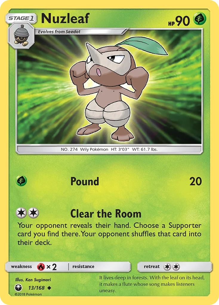 Nuzleaf Pokemon card