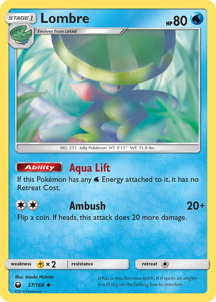 Lombre Pokemon card