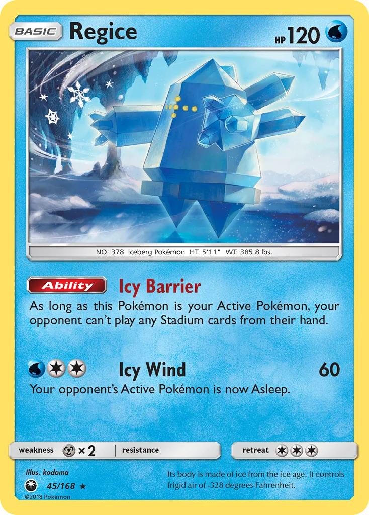 Regice Pokemon card