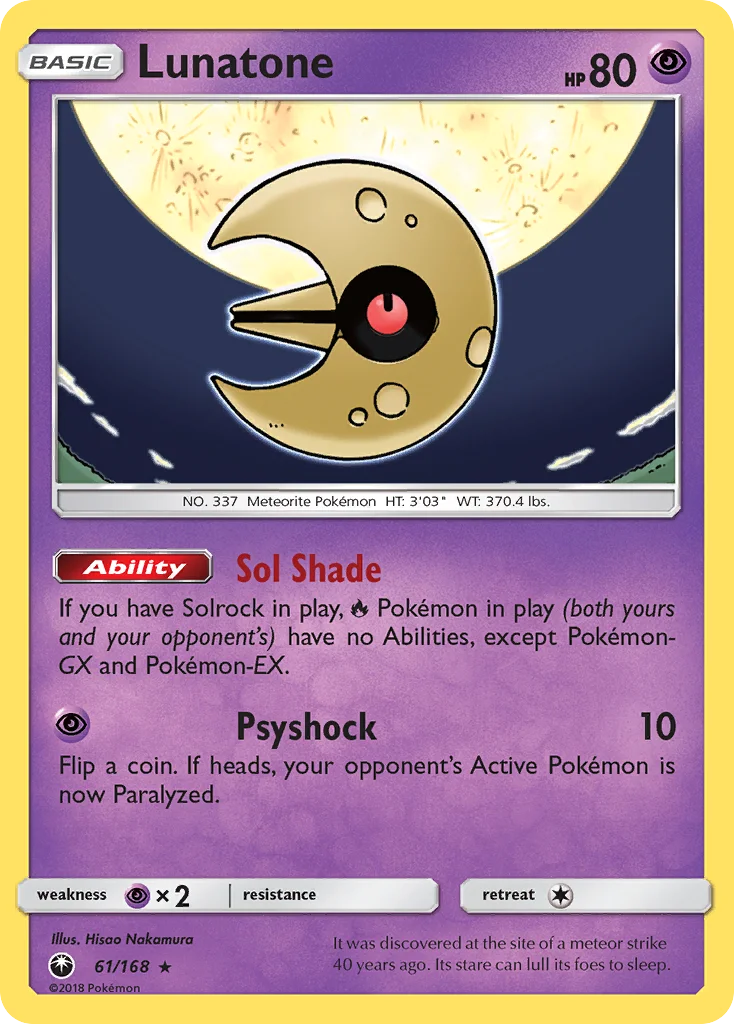 Lunatone Pokemon card