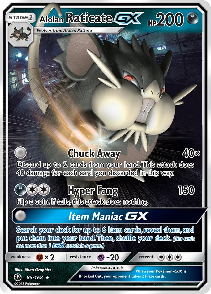 Alolan Raticate-GX Pokemon card