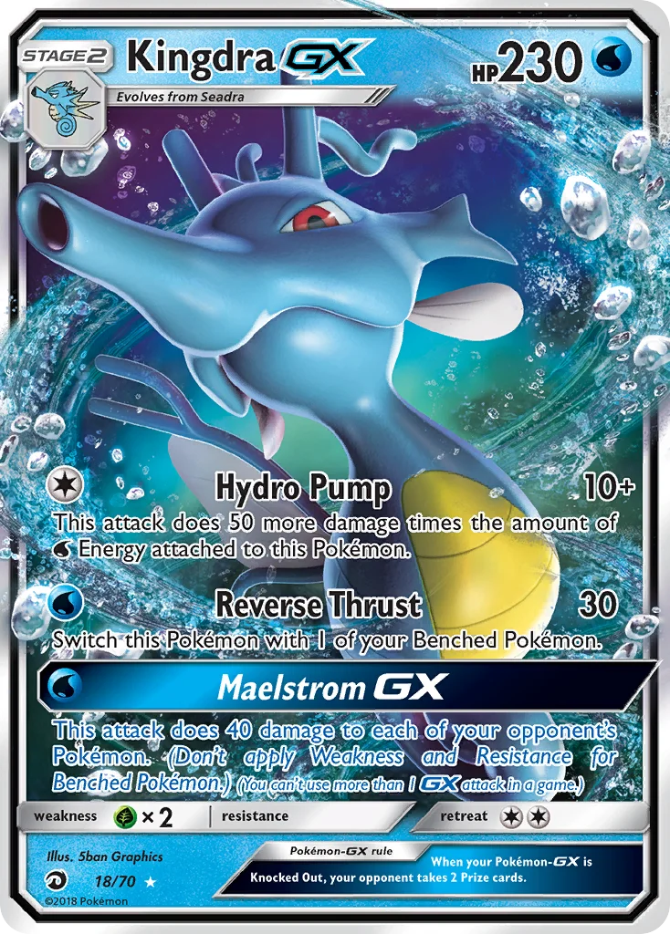 Kingdra-GX Pokemon card