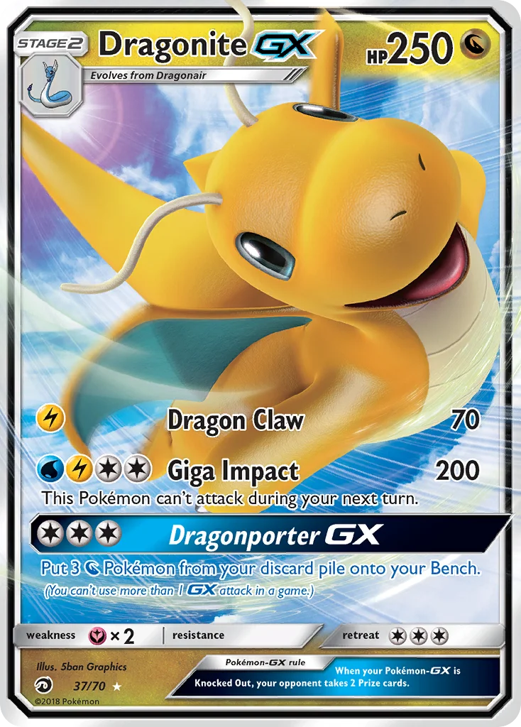Dragonite-GX Pokemon card