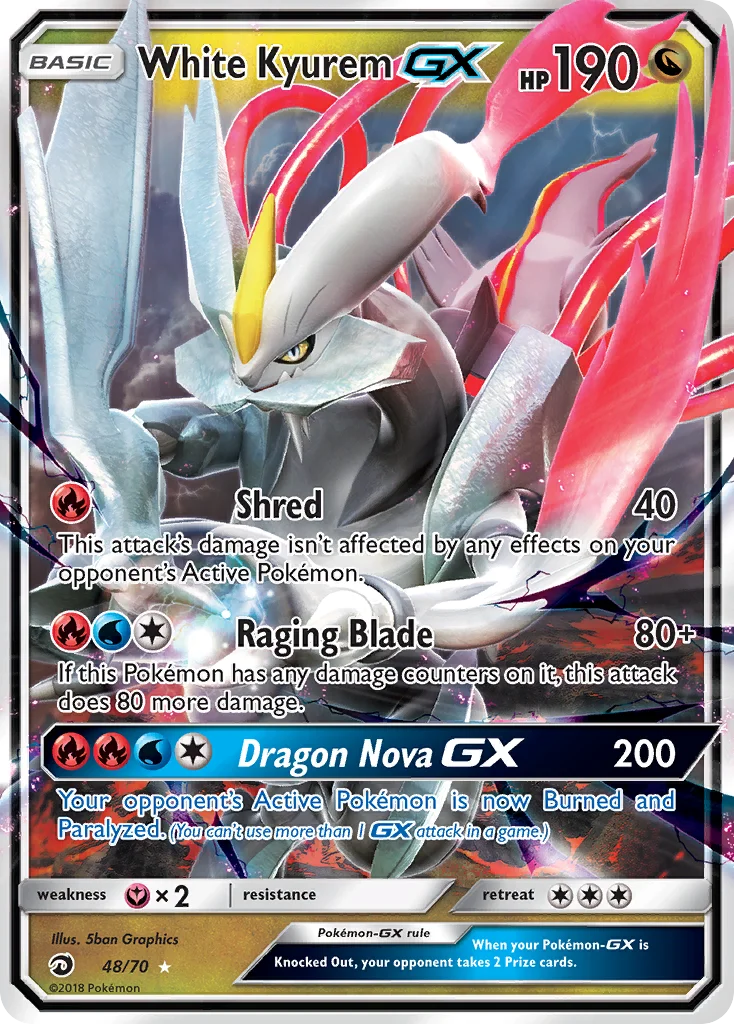 White Kyurem-GX Pokemon card